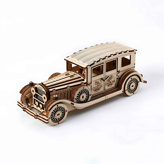 3D Wooden Vintage Car Puzzle – DIY Assembly Model Kit